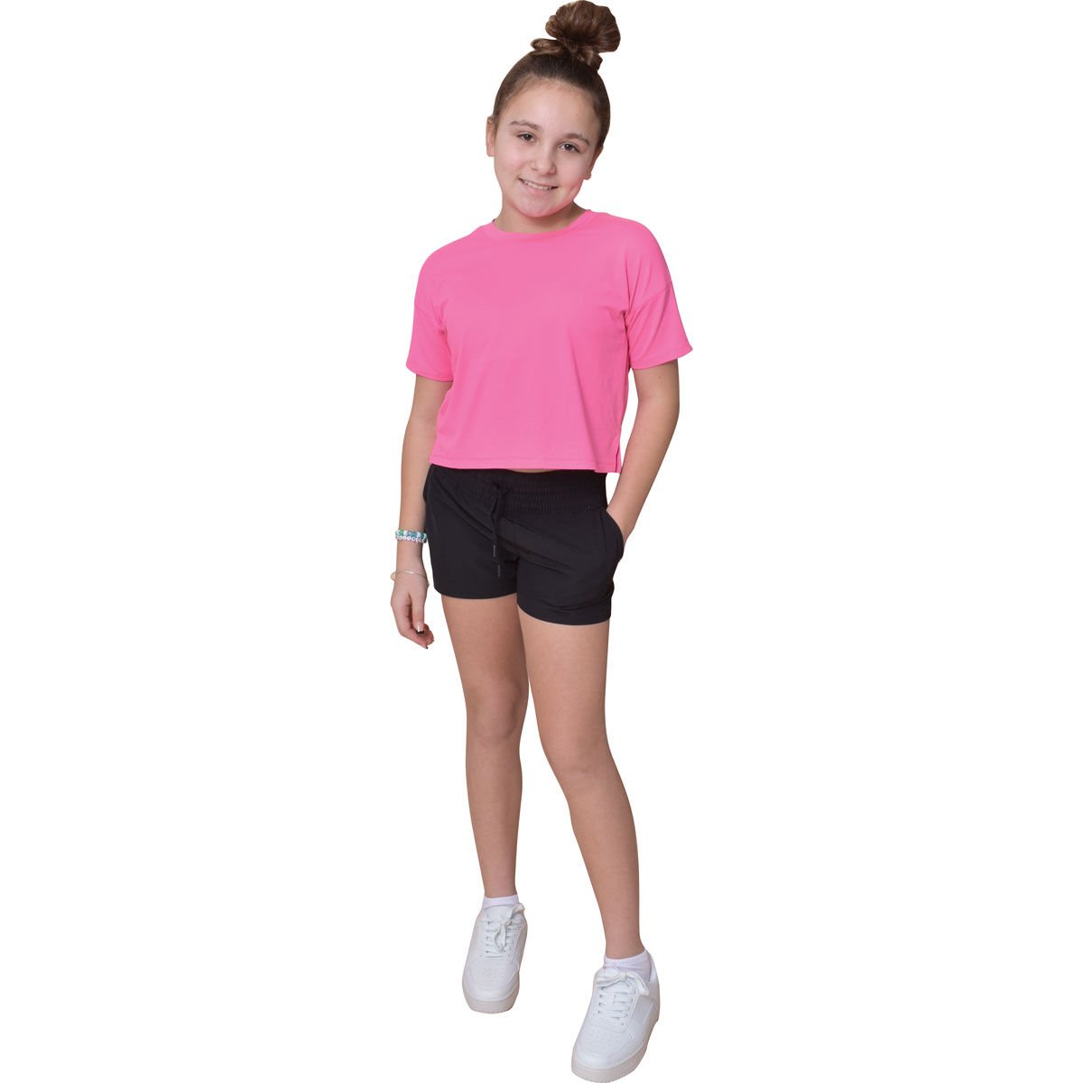90 Degree Girl's Short Sleeve Crop Tee