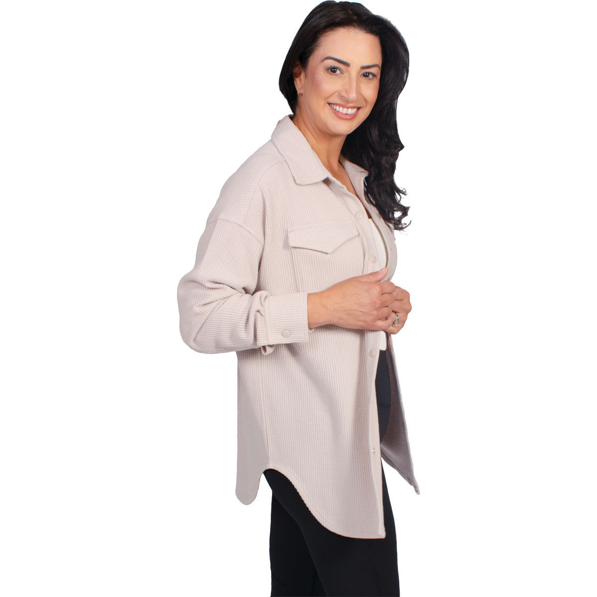 90 Degree Women's Brushed Waffle Shacket