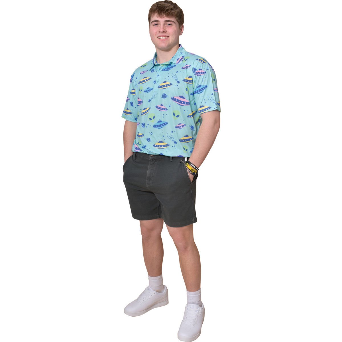 Aeroline Men's Short Sleeve Print Polo