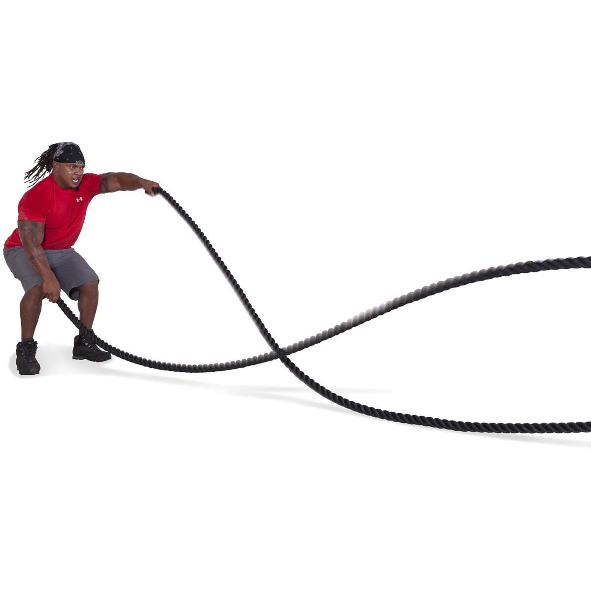 Go Fit 40' Combat Rope with Manual - 1.5" Thick with Molded Handles