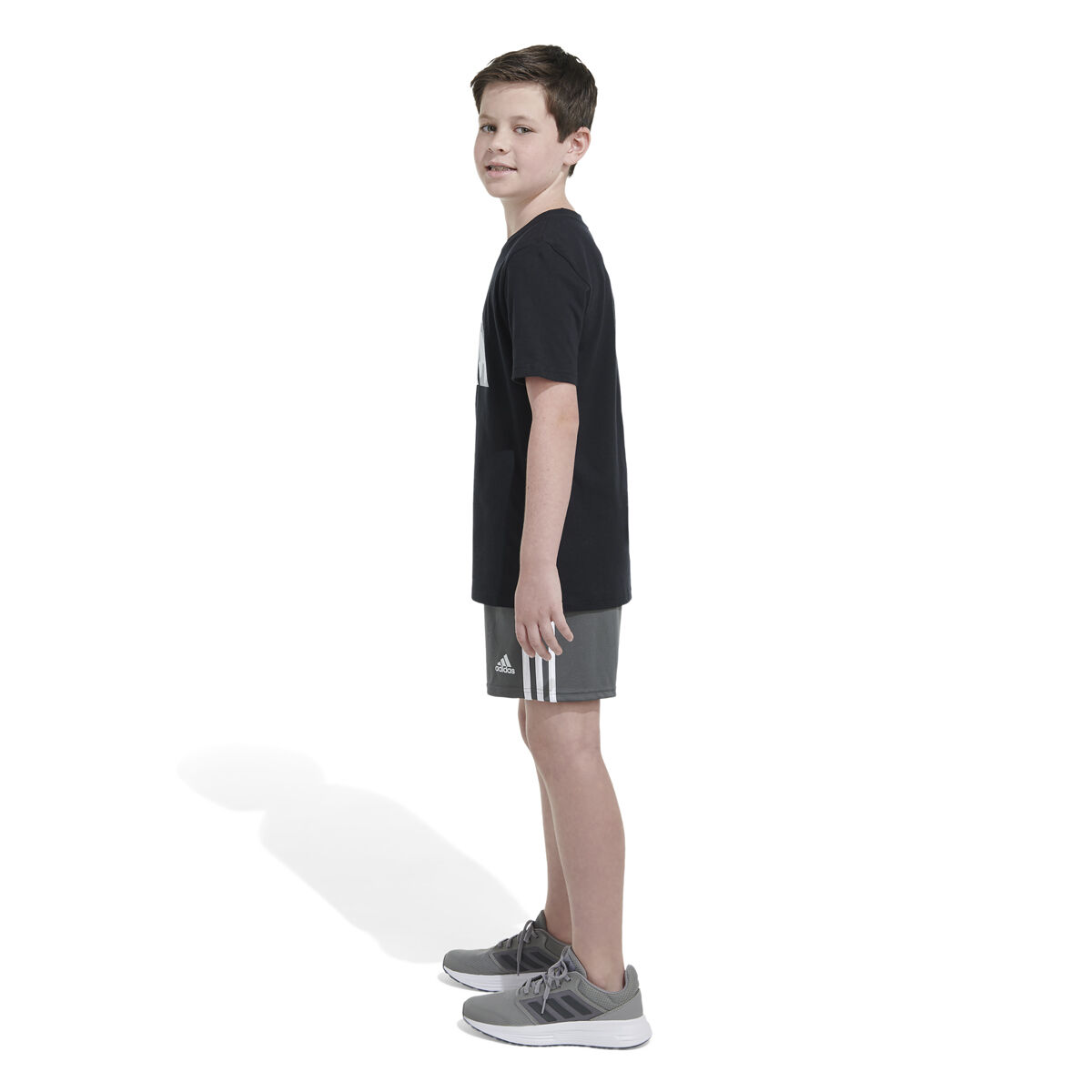 adidas Boys' Shorts Sleeve Camo Logo Tee