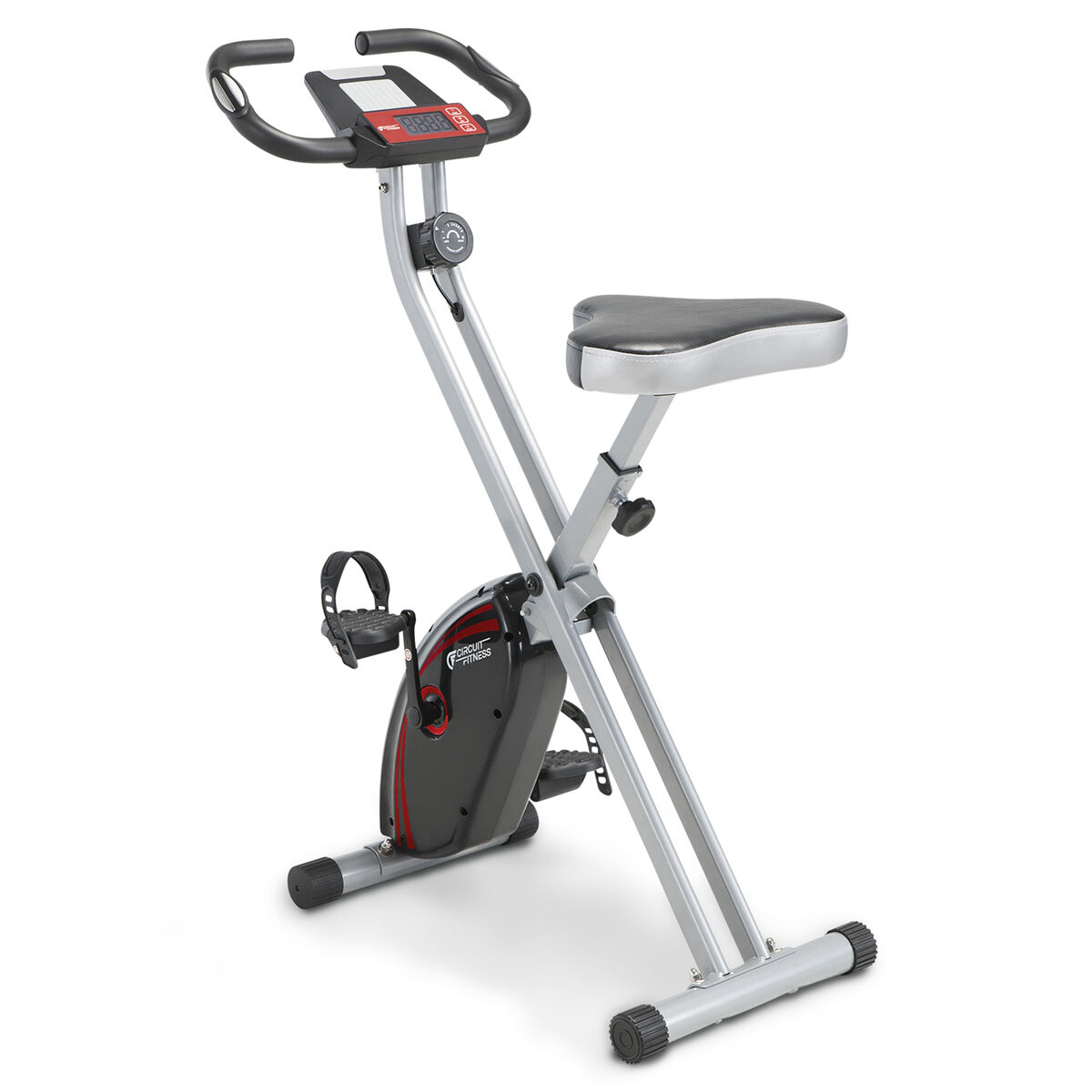 Circuit Fitness Folding Upright Exercise Bike with Adjustable Resistance