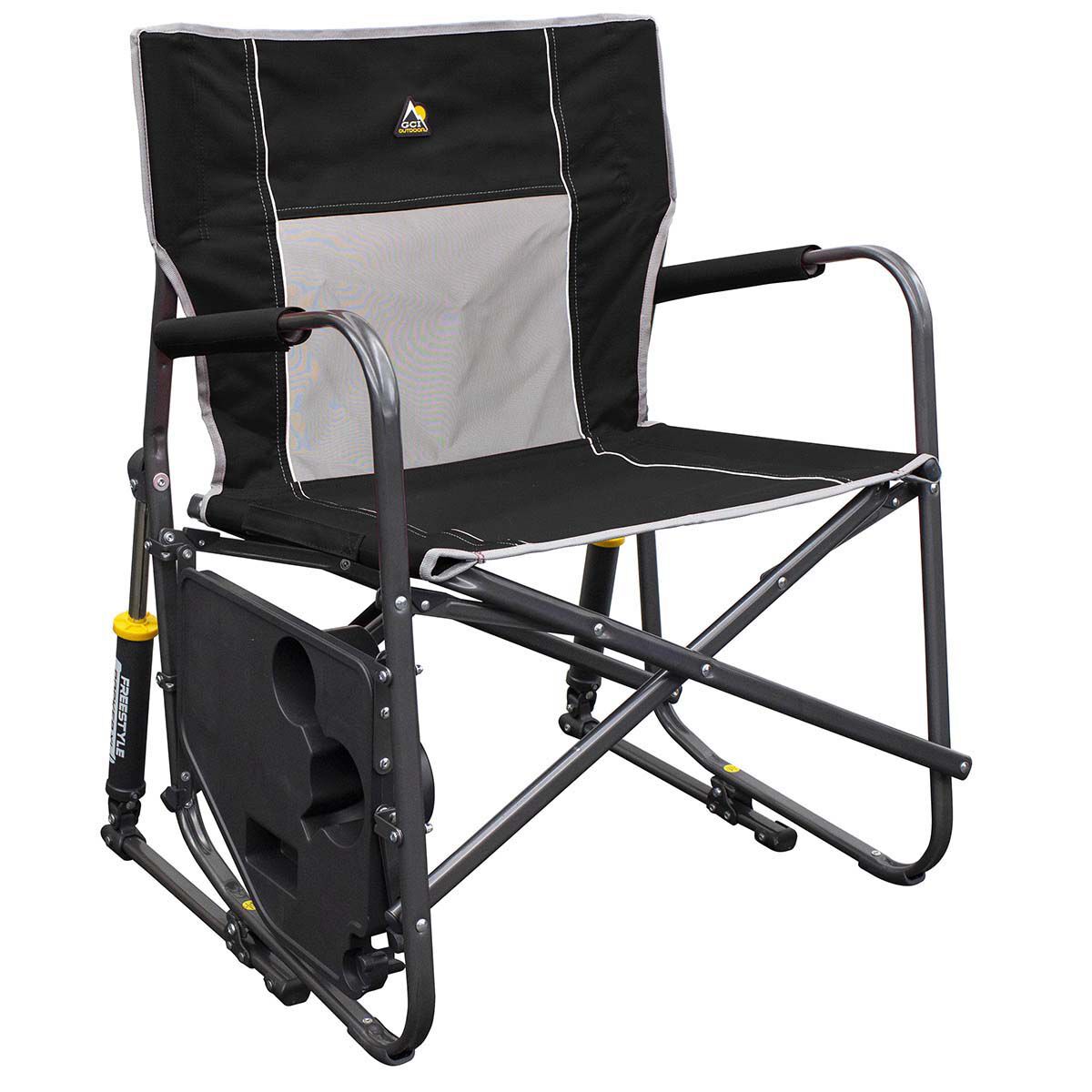 GCI Outdoor Freestyle Rocker XL Folding Chair with Side Table