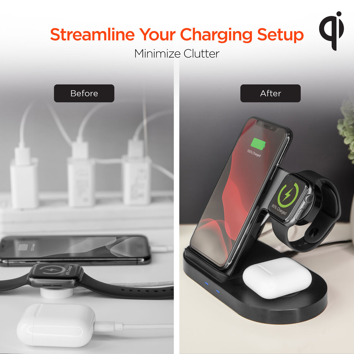 Hypergear 3-in-1 Wireless Charging Dock Phone + Apple Watch + AirPods