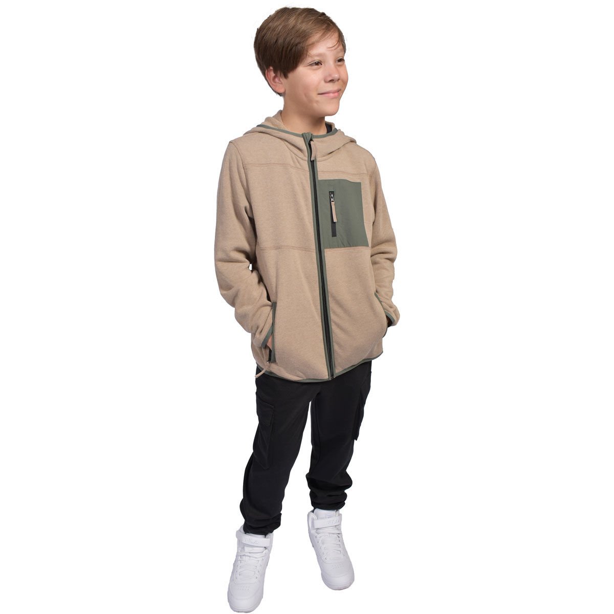 90 Degree Boy's Full Zip Cozy Hoodie