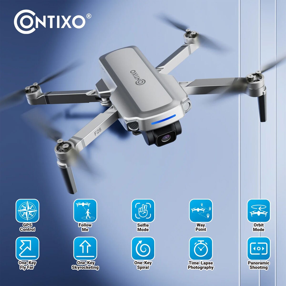 Contixo F28 Foldable GPS Drone with 2K FHD Camera