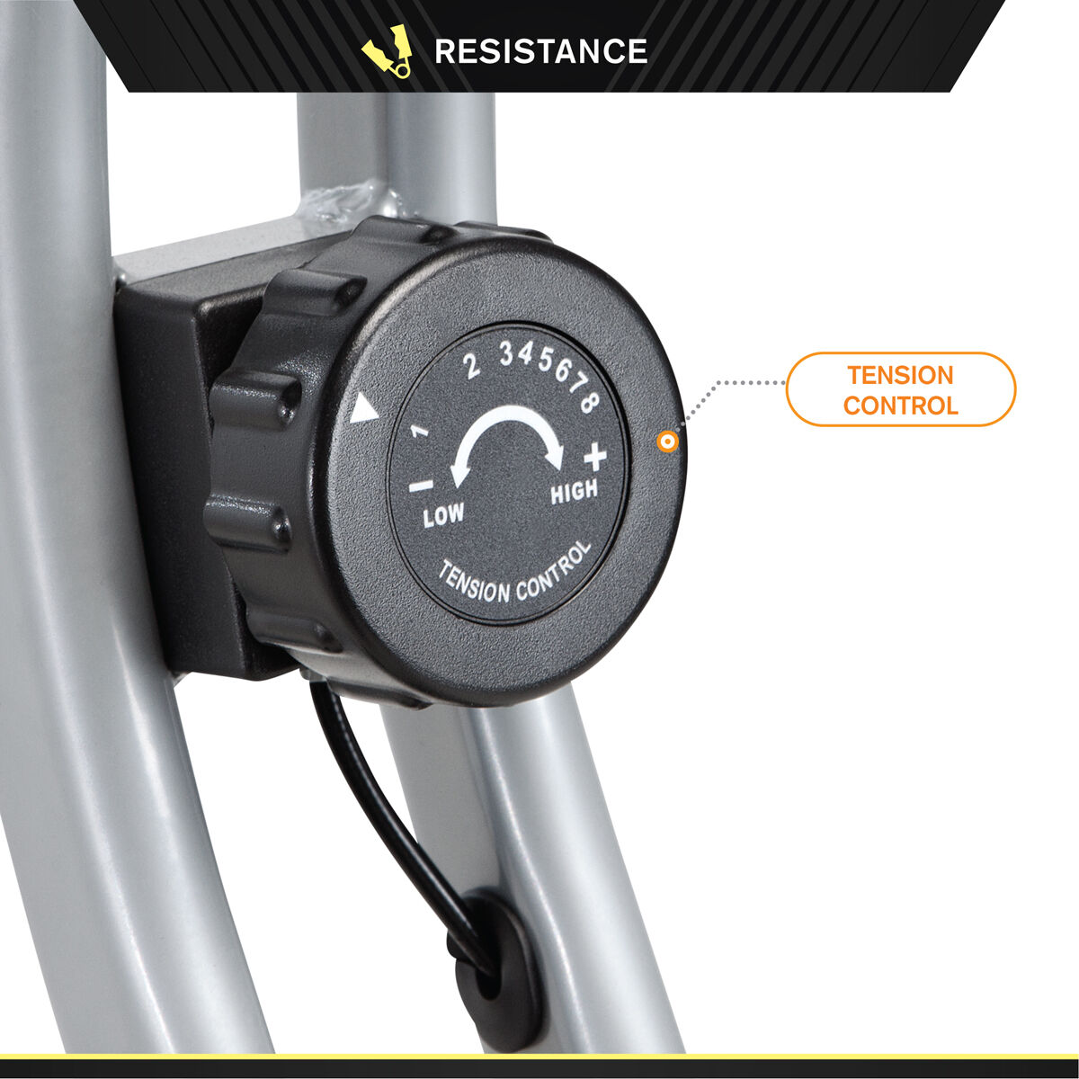 Circuit Fitness Folding Upright Exercise Bike with Adjustable Resistance