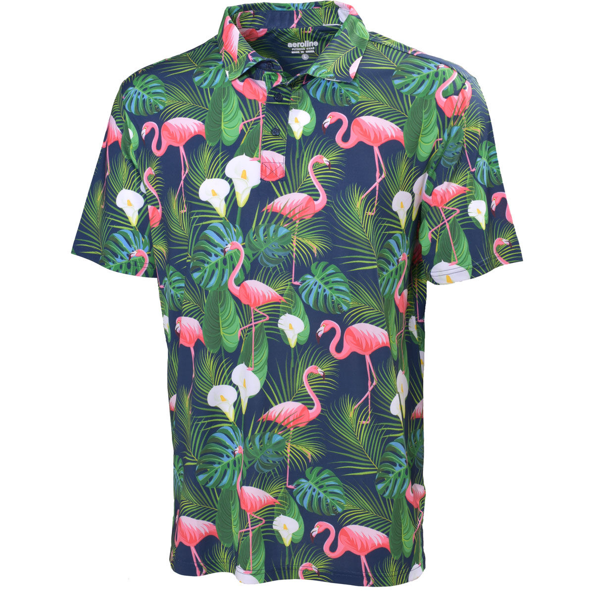 Aeroline Men's Flamingo Print Polo