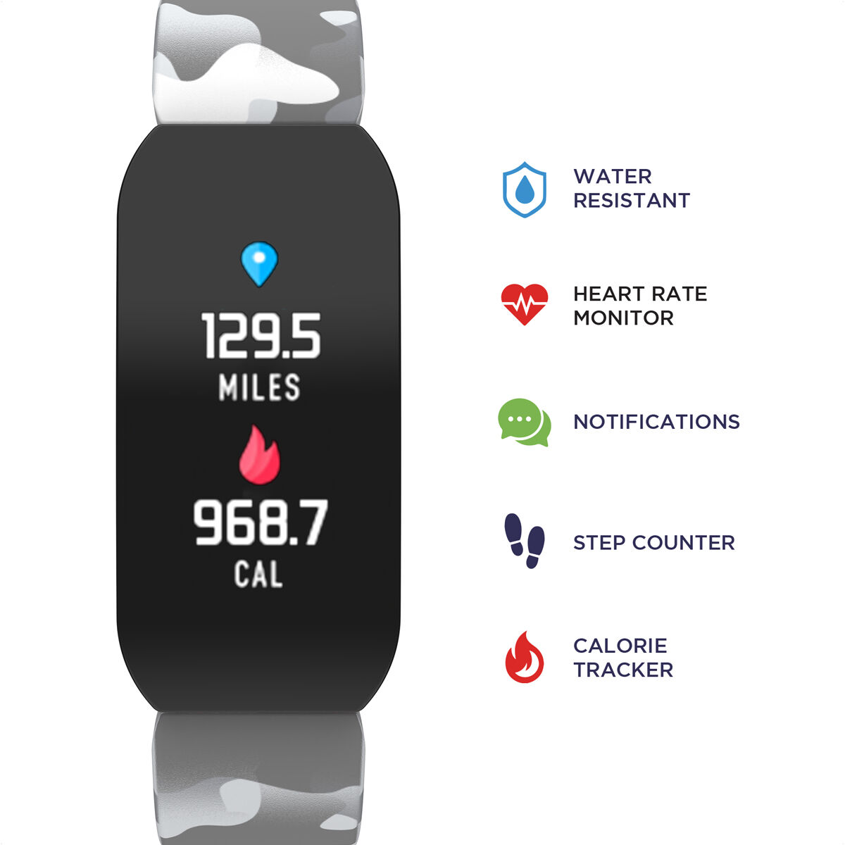 Itouch Active Smartwatch: Gray Camo