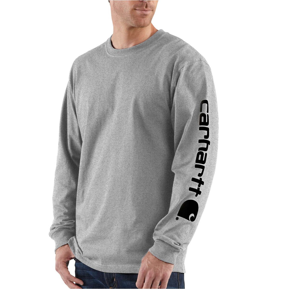 Carhartt Loose Fit Heavyweight Long-Sleeve Logo Sleeve Graphic T-Shirt