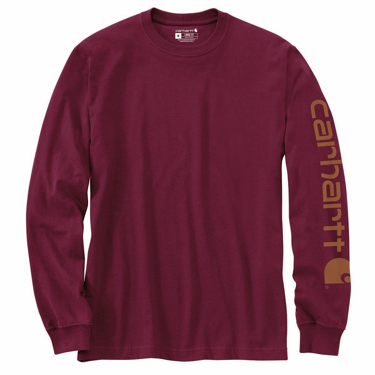Carhartt Loose Fit Heavyweight Long-Sleeve Logo Sleeve Graphic T-Shirt