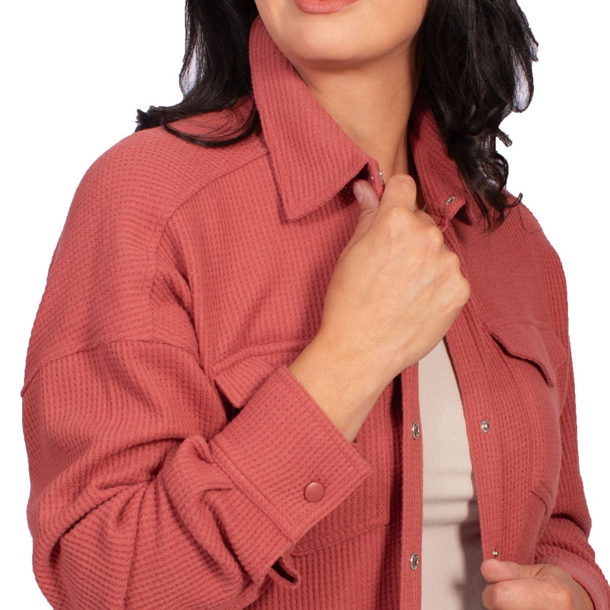 90 Degree Women's Brushed Waffle Shacket