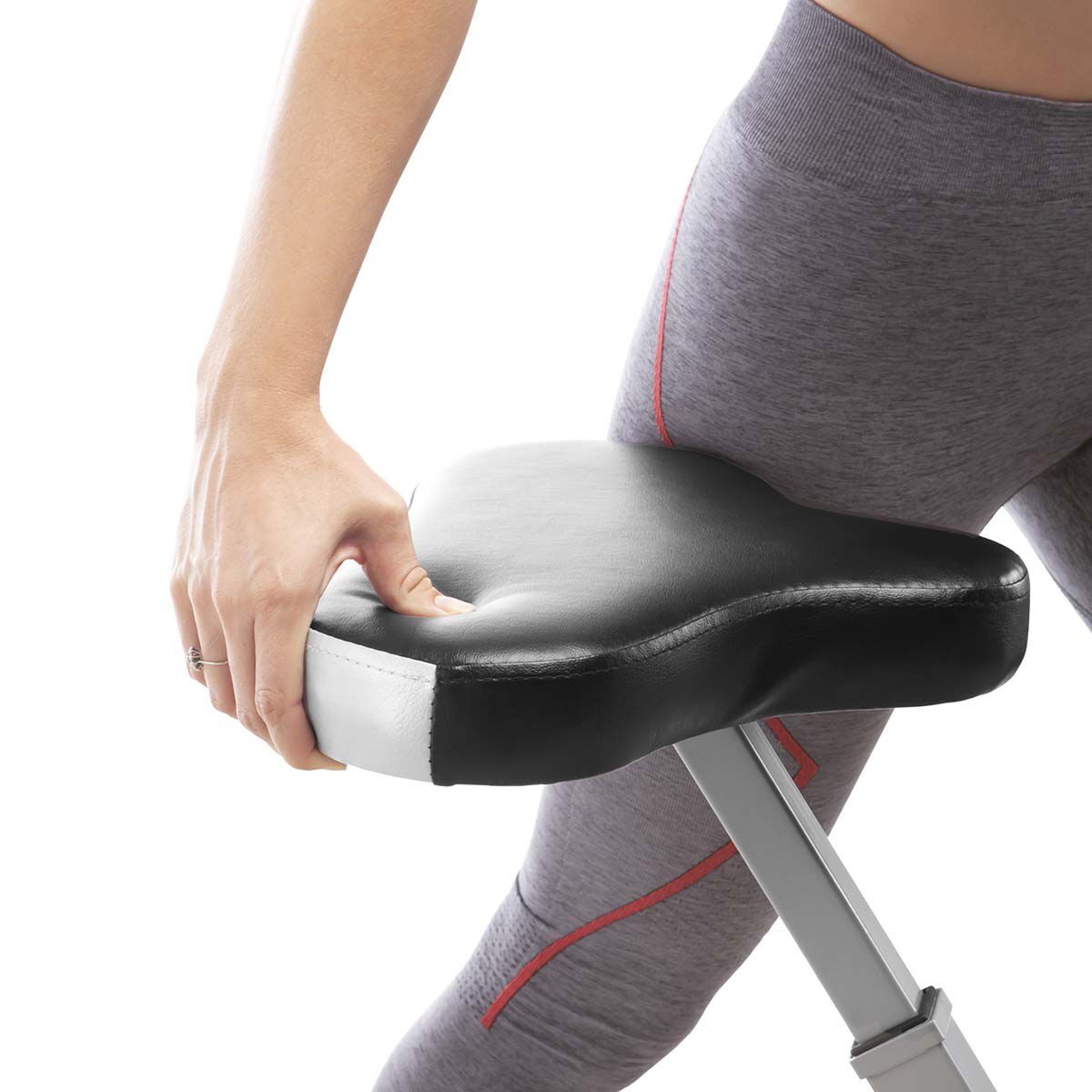 Circuit Fitness Folding Upright Exercise Bike with Adjustable Resistance