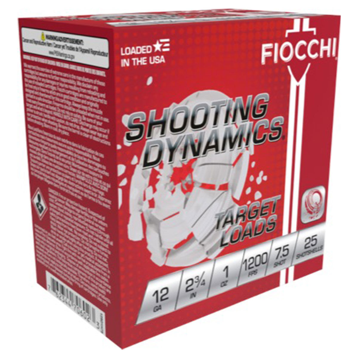 Fiocchi 12 Gauge 2.75" #7.5 Target Shotshell Ammunition