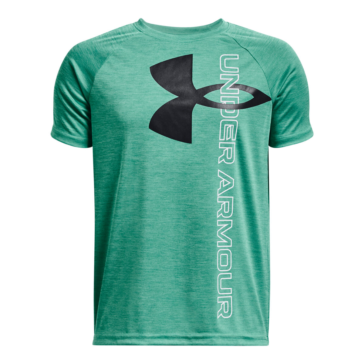 Under Armour Boys' Tech Split Logo Hybrid Shorts Sleeve Crew Neck Tee