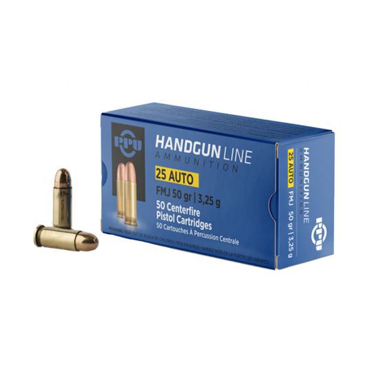 Ppu .25 ACP FMJ 50 Grain - 50 Pack