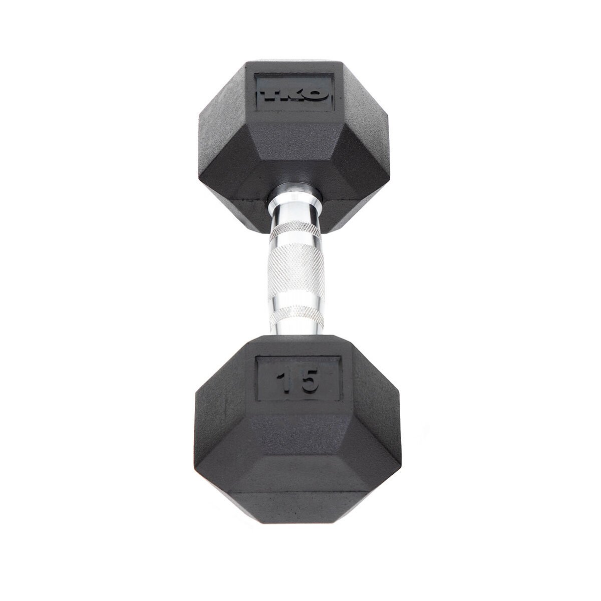 TKO 15 lb. Rubber Hex Dumbbell