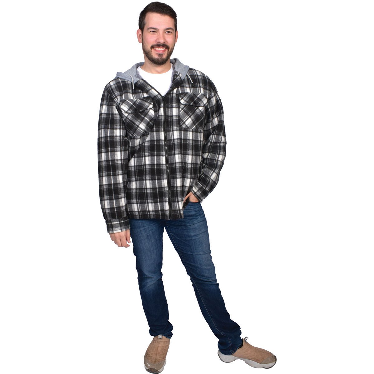 Flint Workwear Men's Flannel Sherpa Lined Shirt Jacket