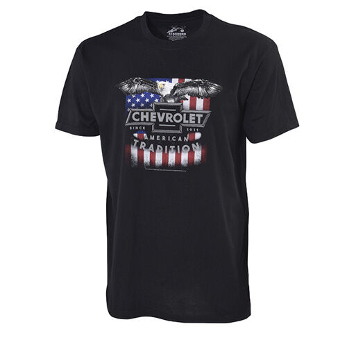 Chevy Men's Short Seeve Flag With Eagle Tee