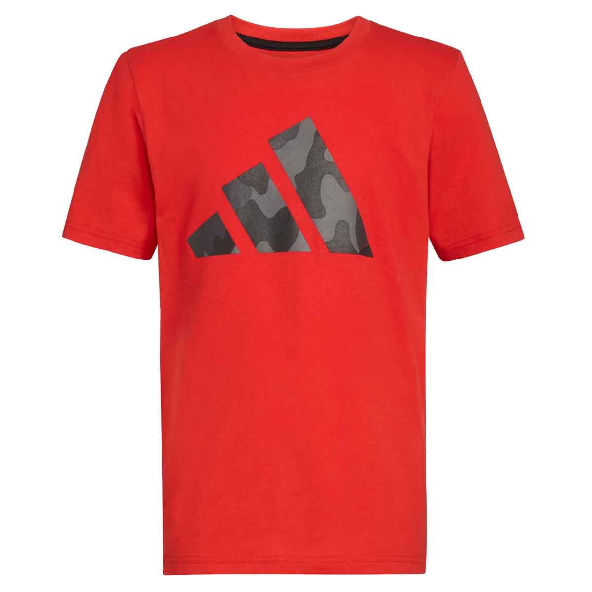 adidas Boys' Shorts Sleeve Camo Logo Tee