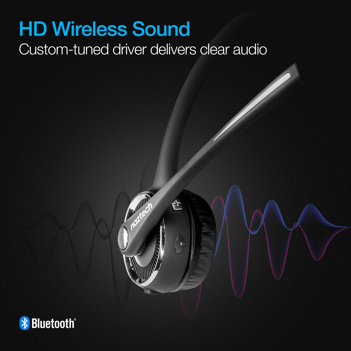 Naztech N980 BT Over-the-Head Headset with Charging Base