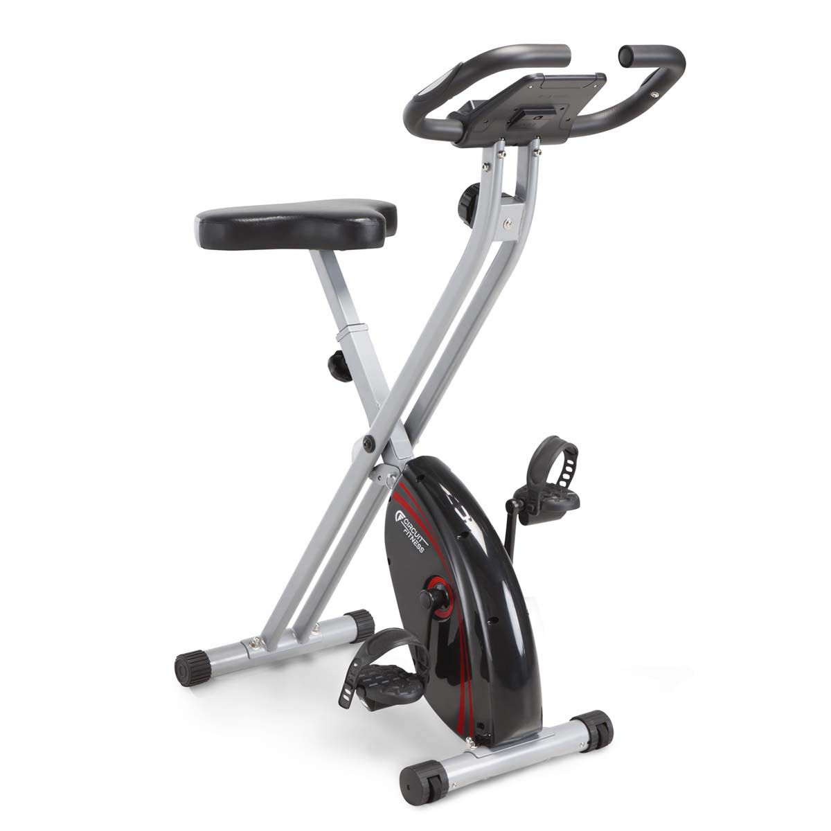 Circuit Fitness Folding Upright Exercise Bike with Adjustable Resistance