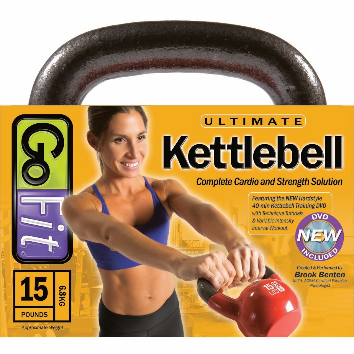 Go Fit 15lb Vinyl Kettlebell
