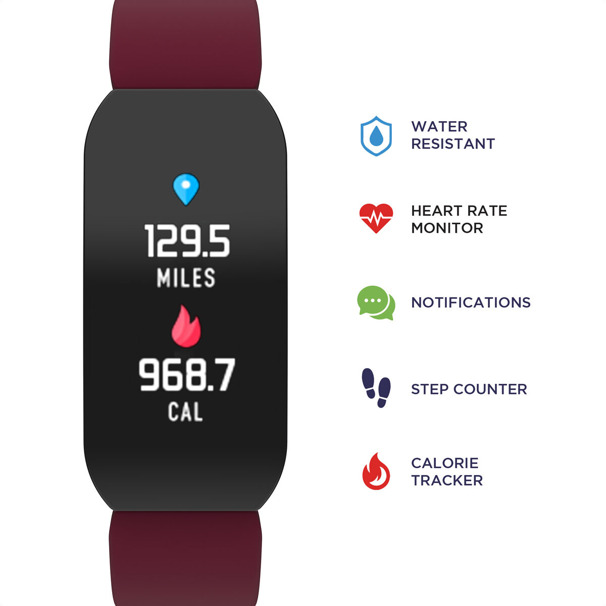 Itouch Active Smartwatch: Burgundy