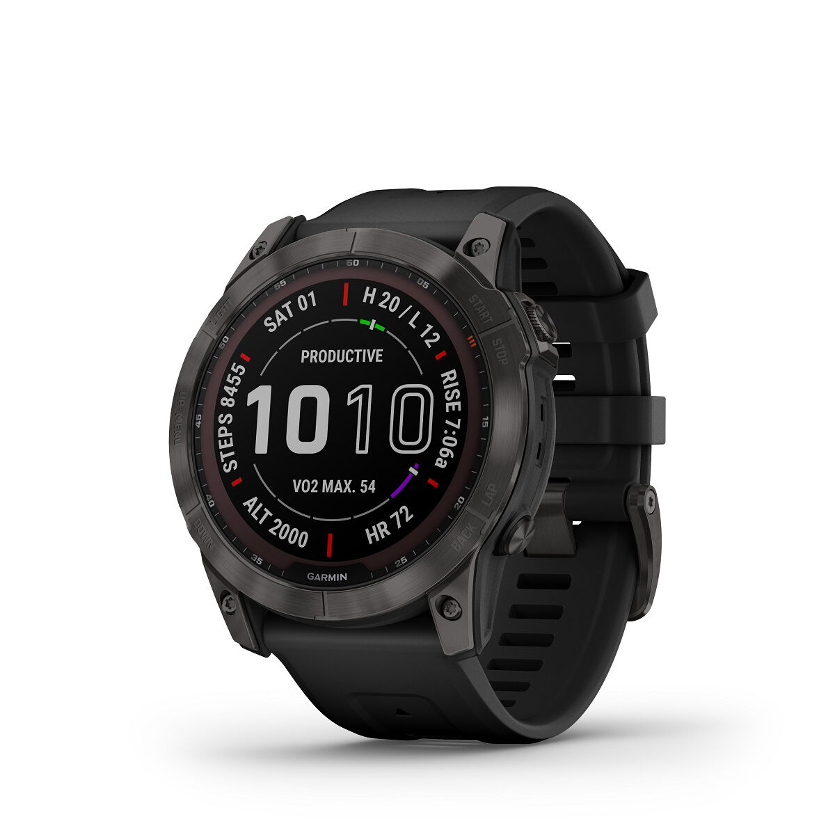 Garmin f?nix® 7X Sapphire Solar, Black DLC Titanium with Black Band