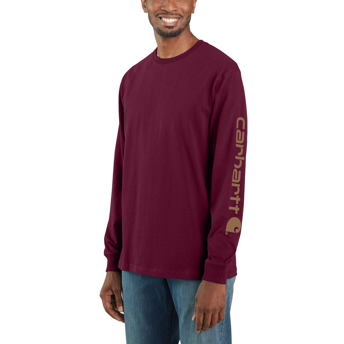 Carhartt Loose Fit Heavyweight Long-Sleeve Logo Sleeve Graphic T-Shirt