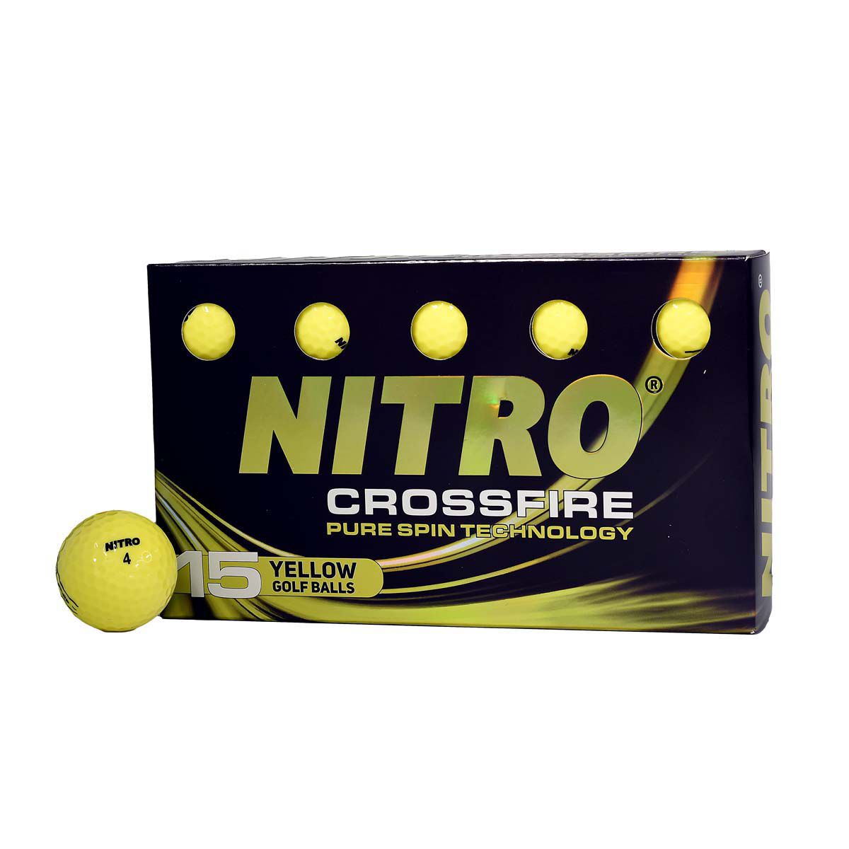 Nitro Golf Crossfire Yellow Golf Balls 15 Pack
