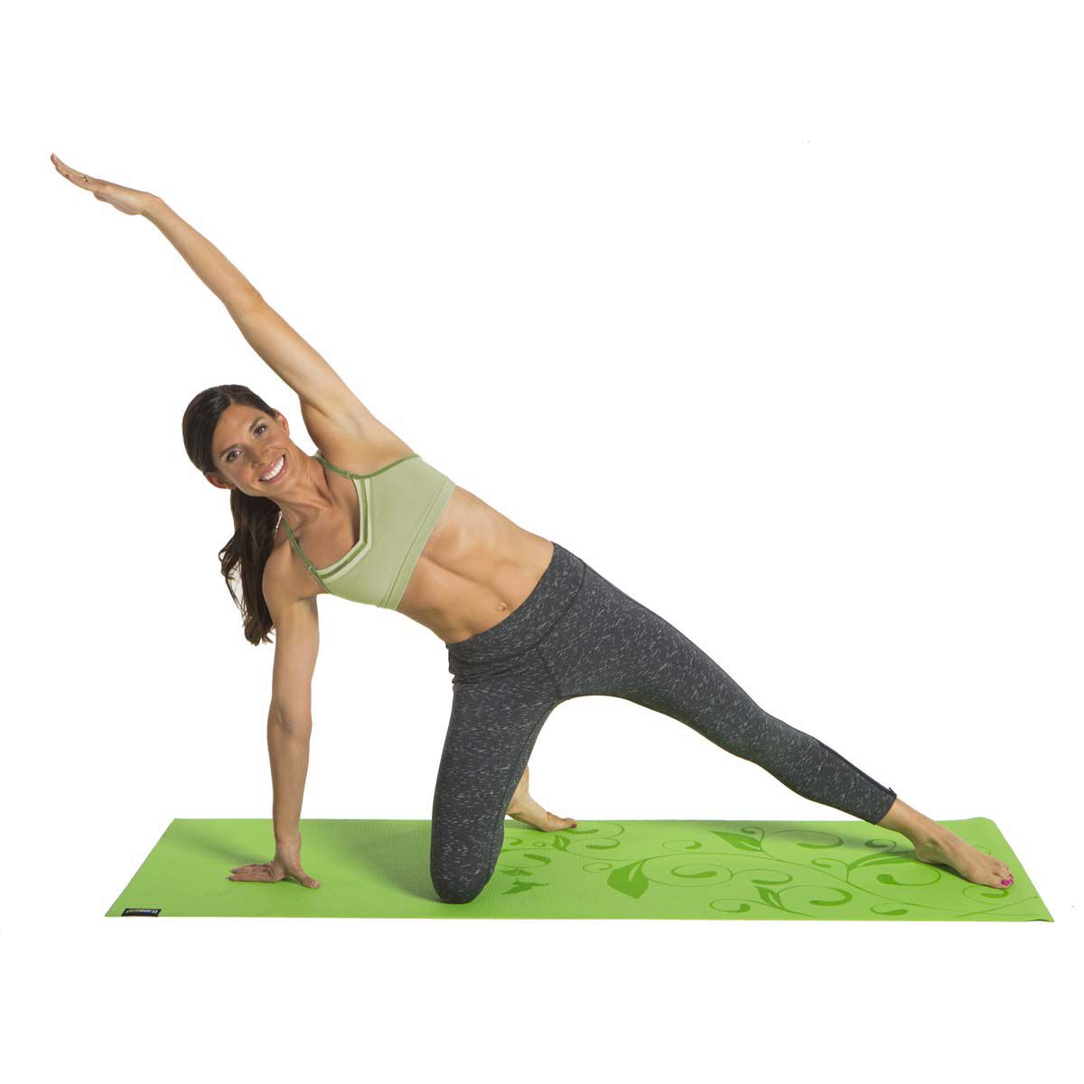 Go Fit Patterned Yoga Mat W/ Yoga Pose Wall Chart