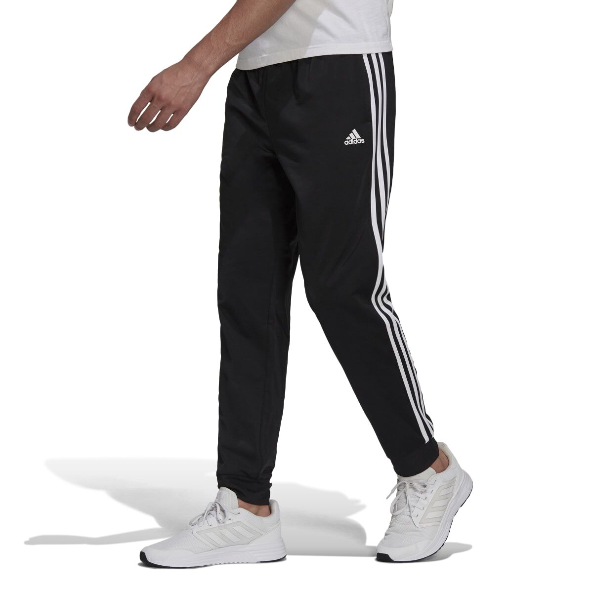 adidas Men's Essentials Warm-Up Tapered 3-Stripes Track Pants