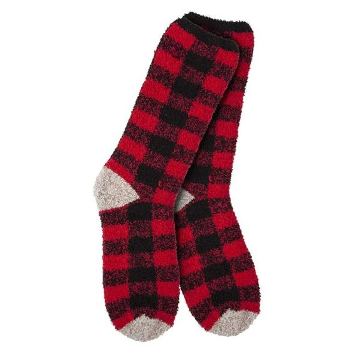 Fireside Men's Cozy Socks Red Plaid