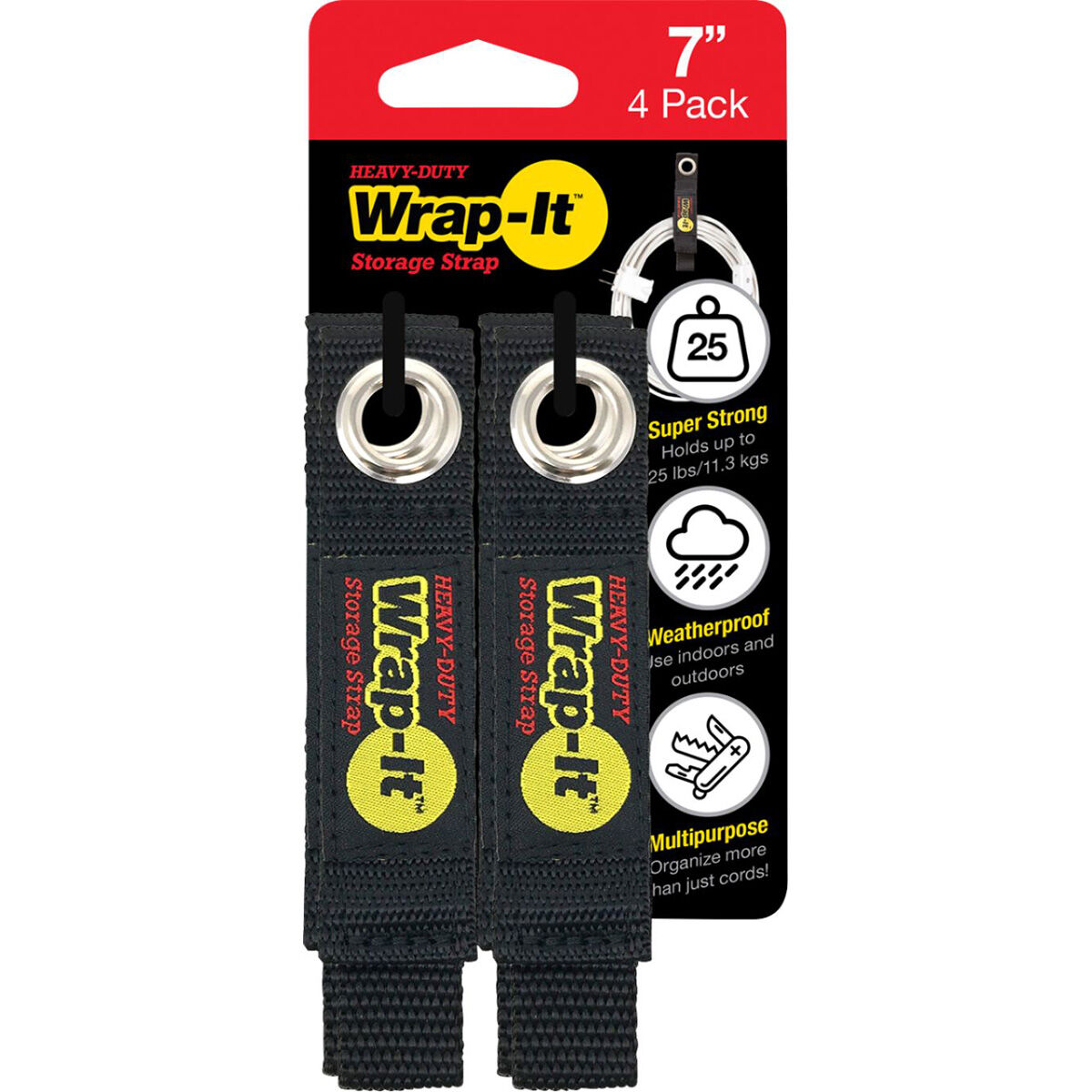 Wrap-it Storage 7in 4 Pack Heavy Duty Straps