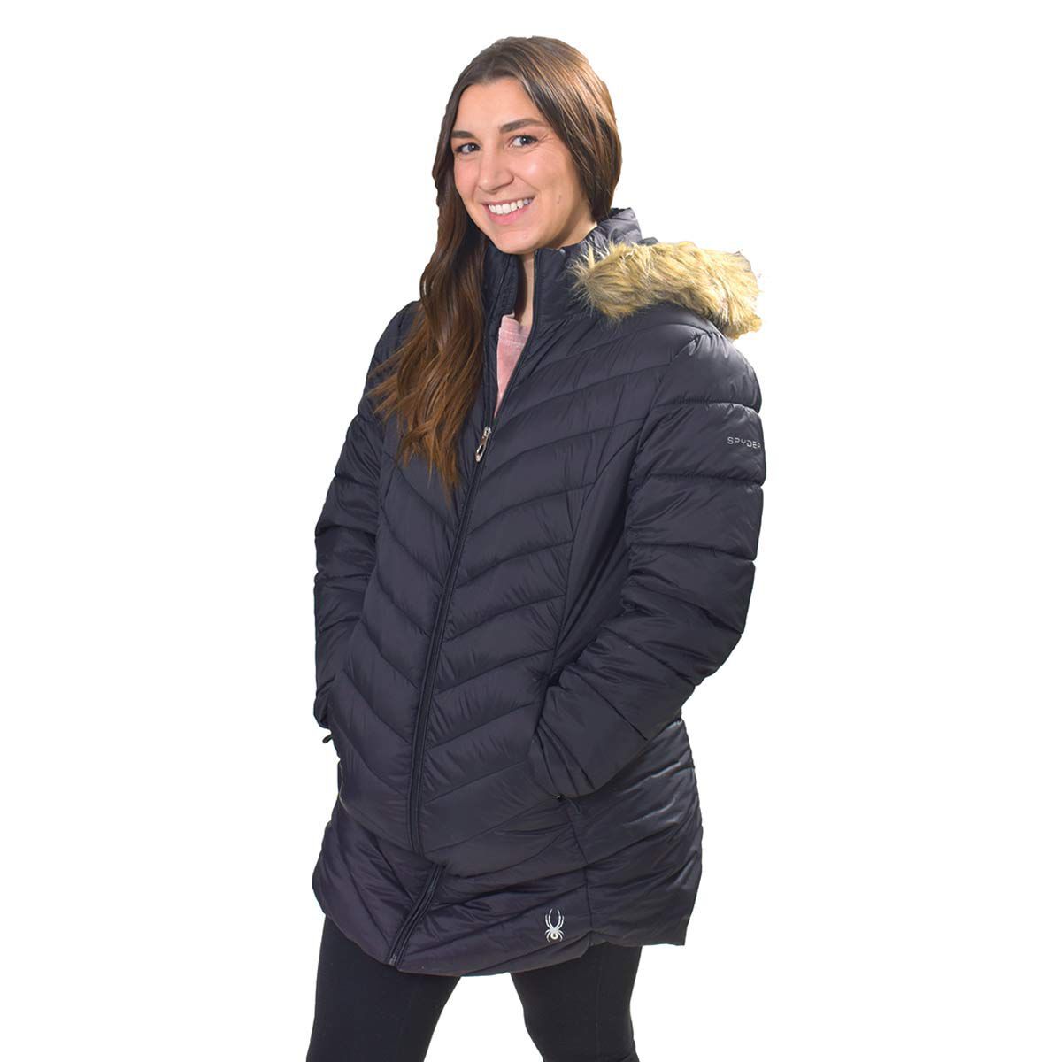 Spyder Women's Boundless Fur Long Puffer