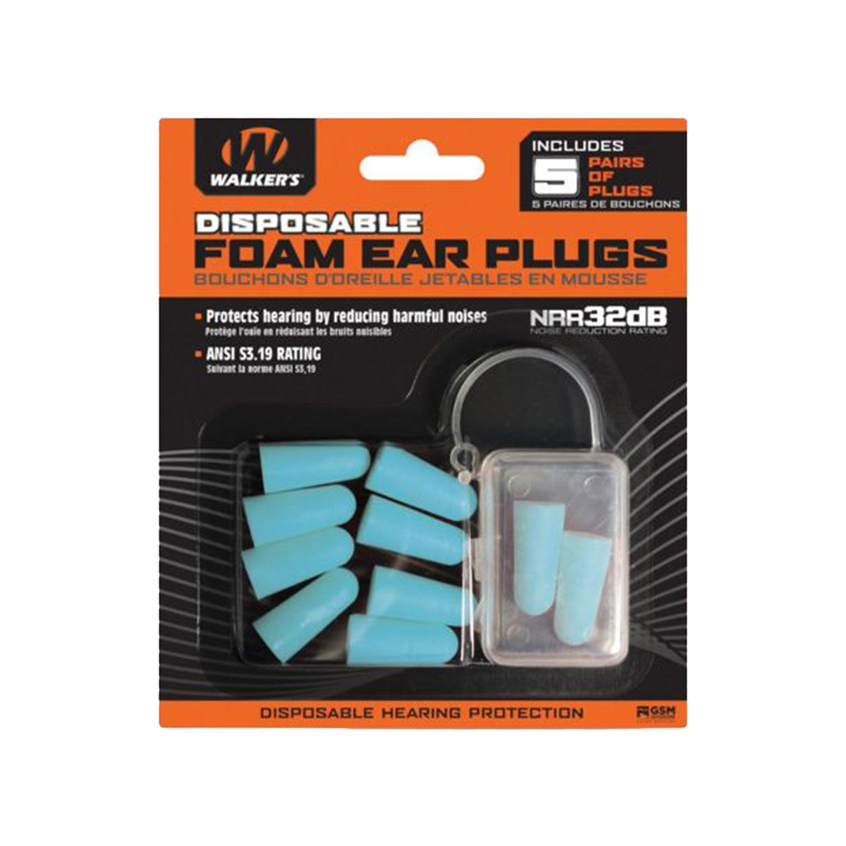 Walker's 5 Pairs of Ear Plugs