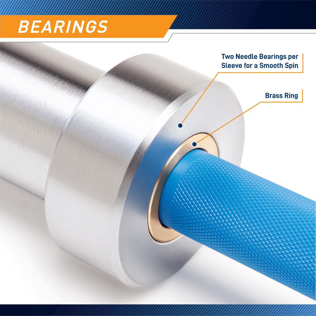 Steel Body 7' Blue Chrome OLYMPIC BAR