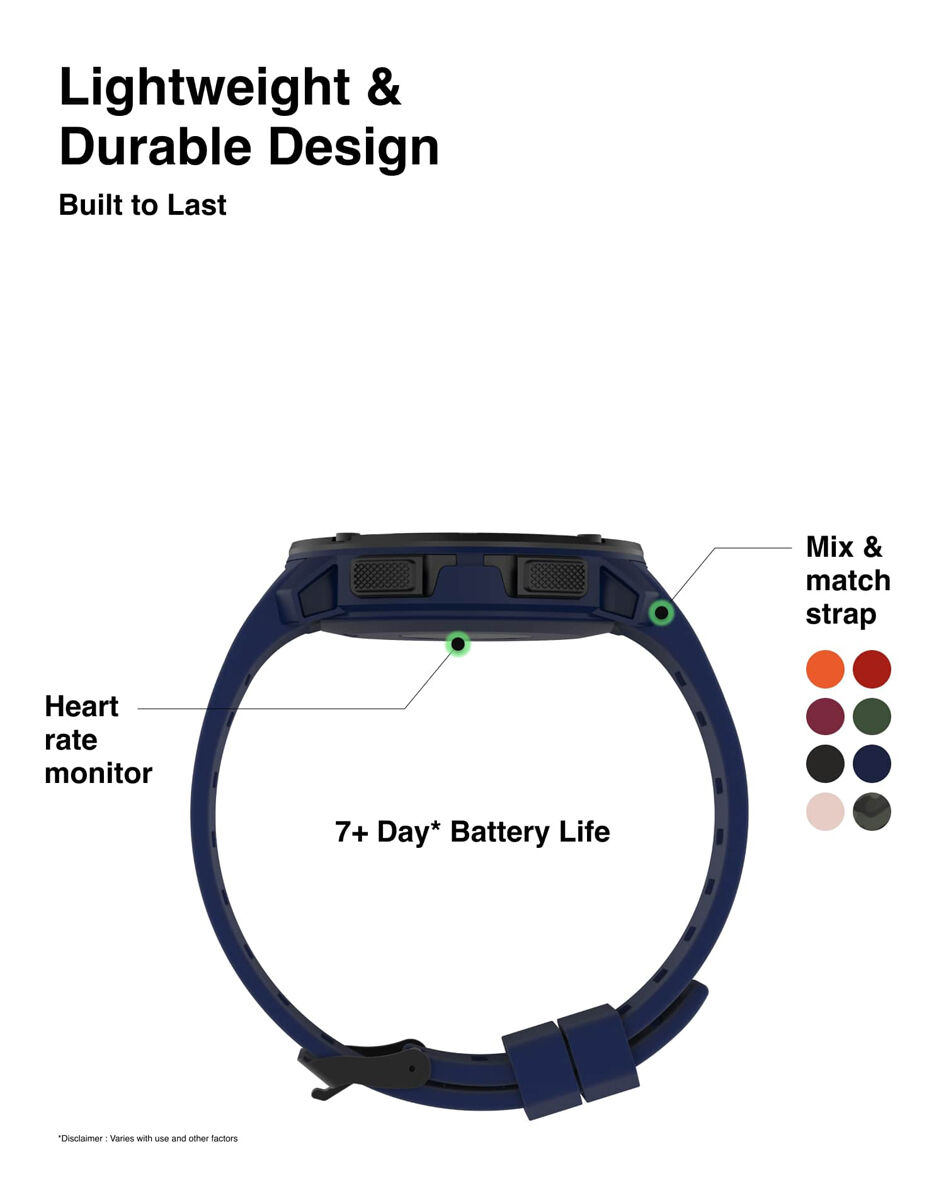 Itouch Explorer Smartwatch: Navy Case with Navy Blue Silicone Strap