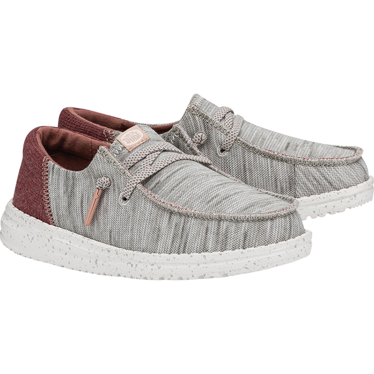 HeyDude Girls' Wendy Youth Jersey Light Grey Shoes