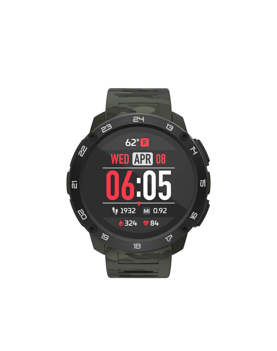 Itouch Explorer Smartwatch: Green Case with Green Camo Silicone Strap