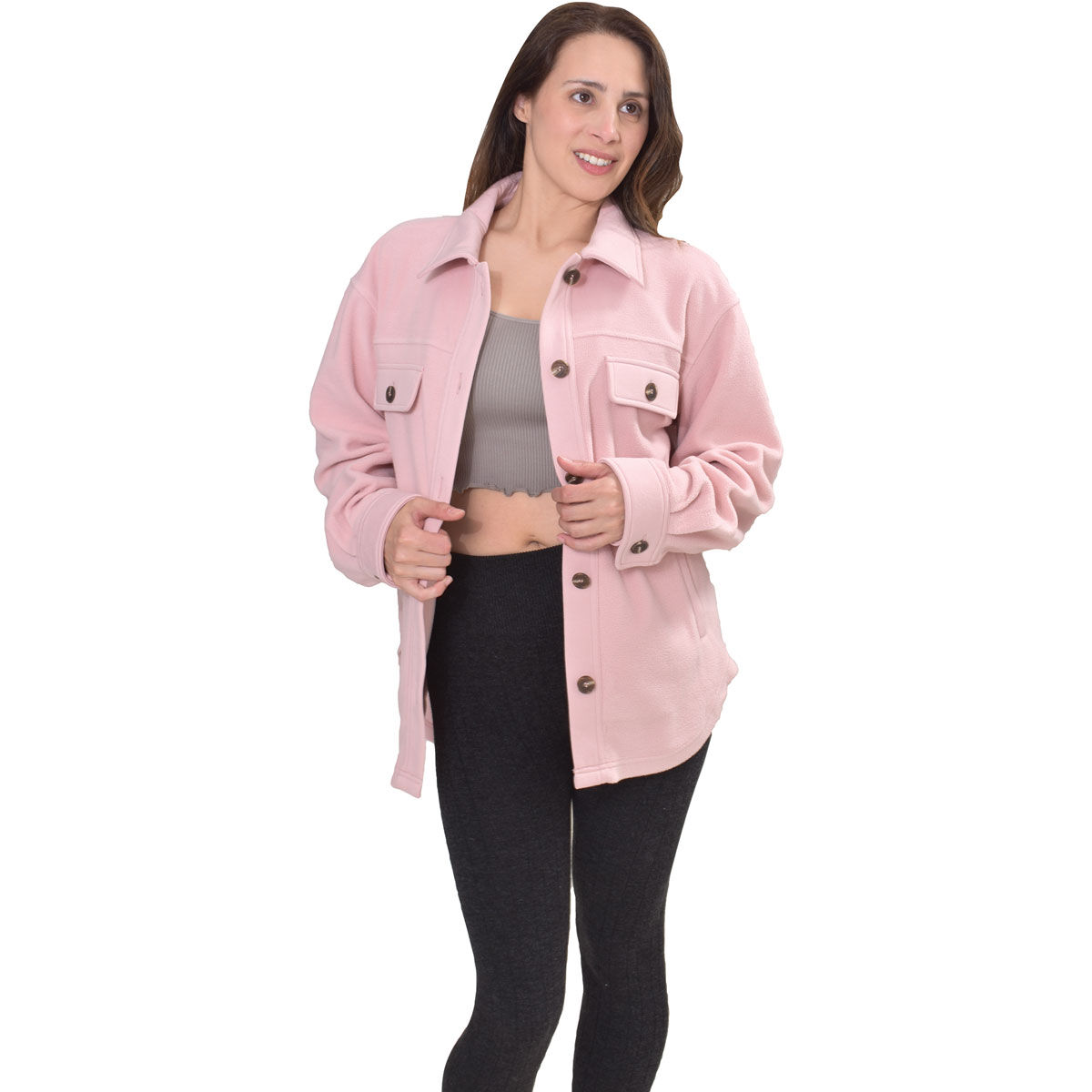 Love Tree Women's Button Up Shacket