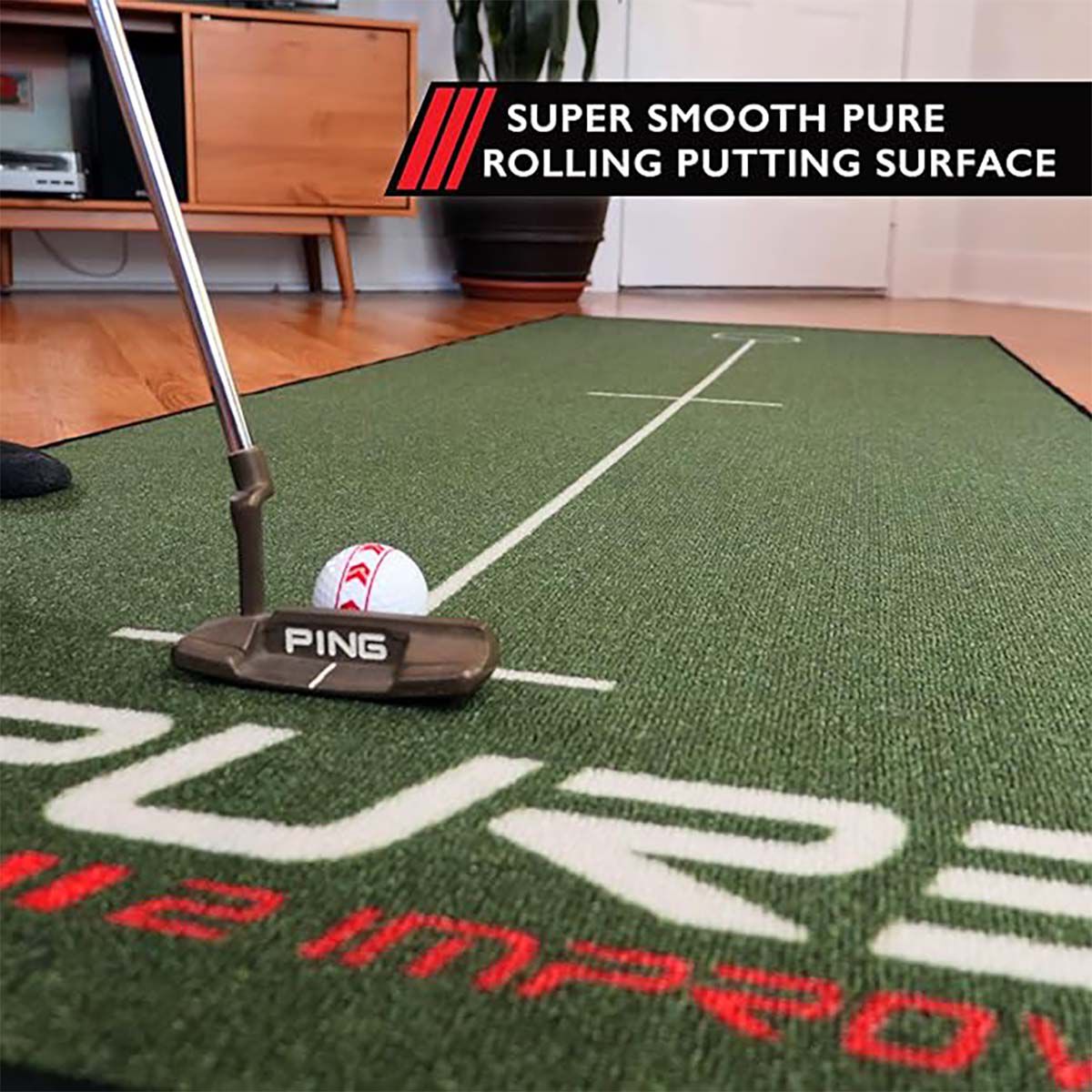 Pure2improve Putting Mat & Adjustable Practice Cup