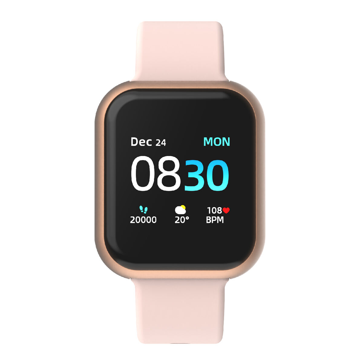 Itouch Air 3 Smartwatch: Rose Gold Case with Blush Strap