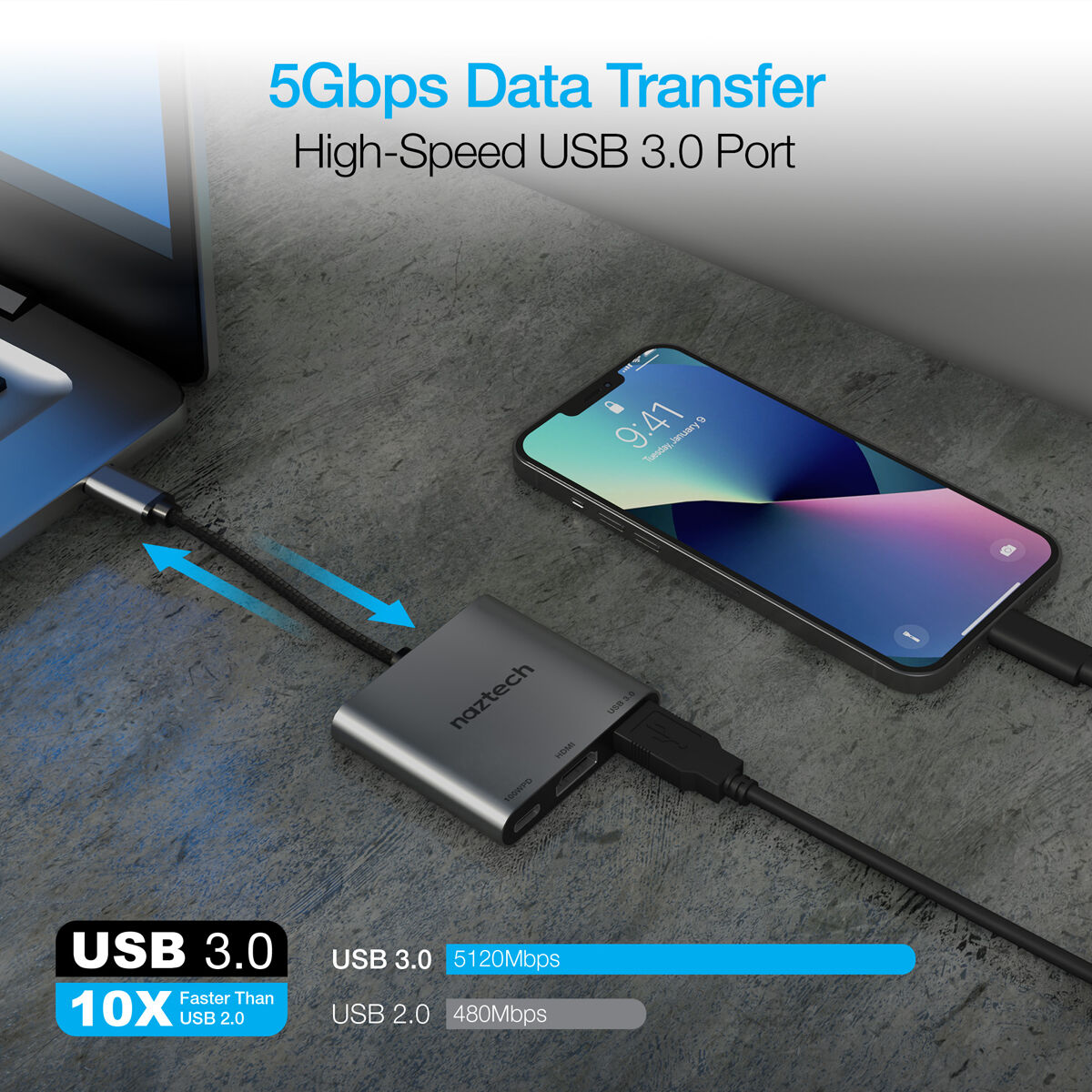 Naztech MaxDrive 3 Universal USB-C Hub