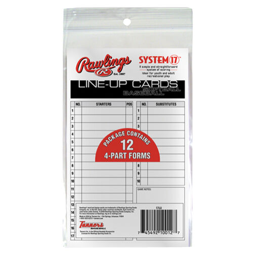 Rawlings Baseball Line-up Cards