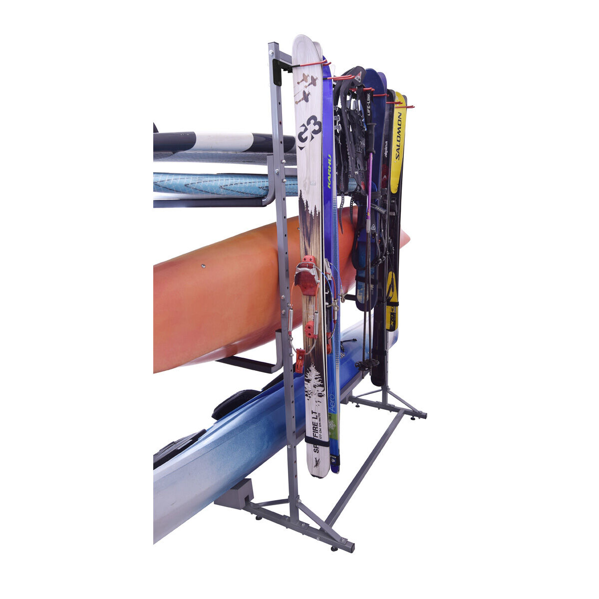 Malone FS Rack Floor Based Storage System 2 Kayak, 2 SUP, 6 Ski Storage Rack