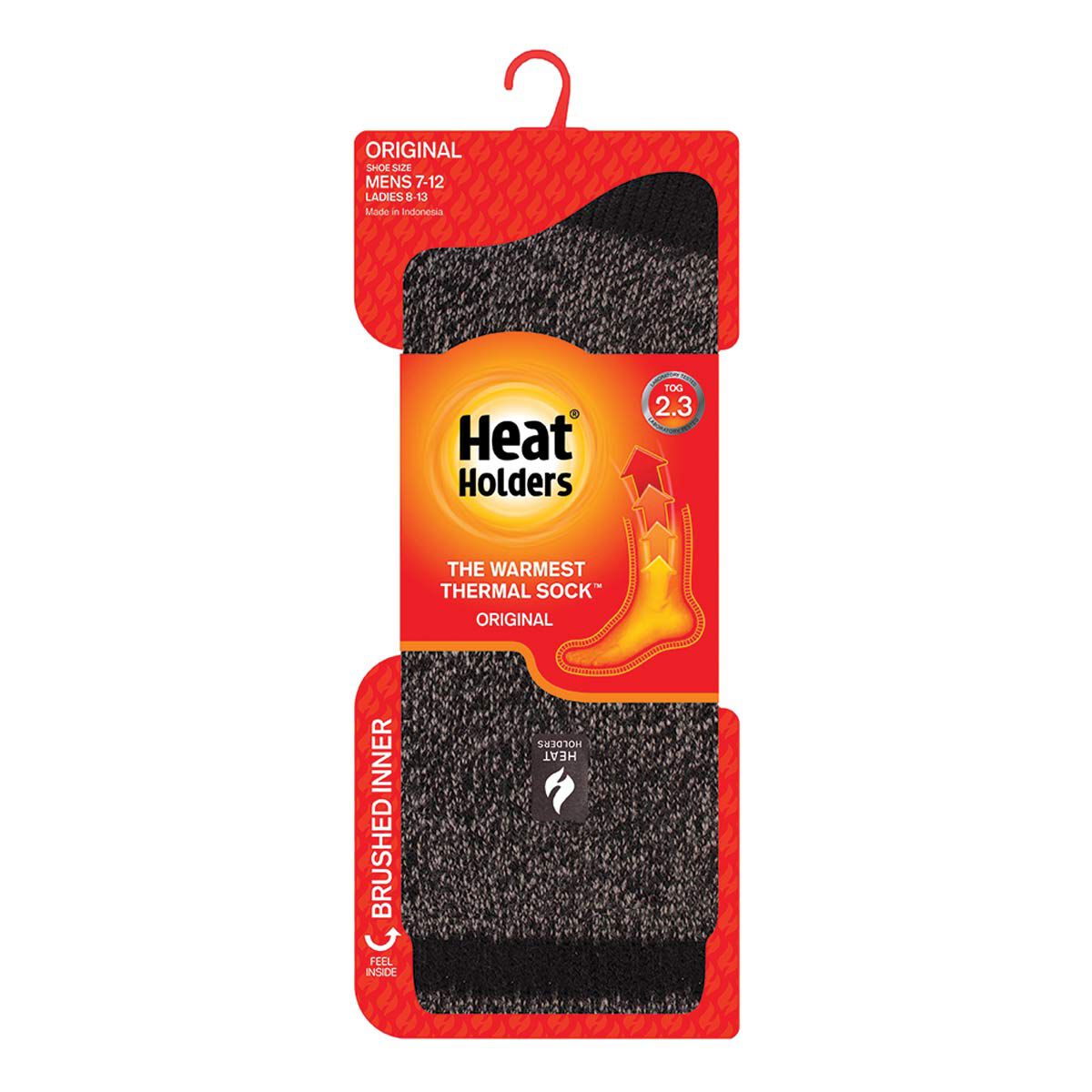 Heat Holders Twist Crew Black/Grey Socks