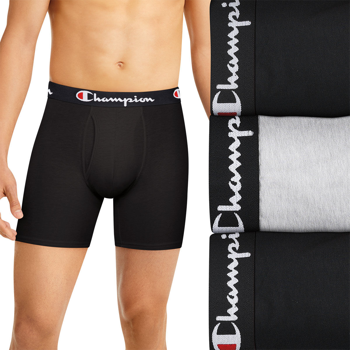 Champion Men's 3Pack Solid Boxer Briefs