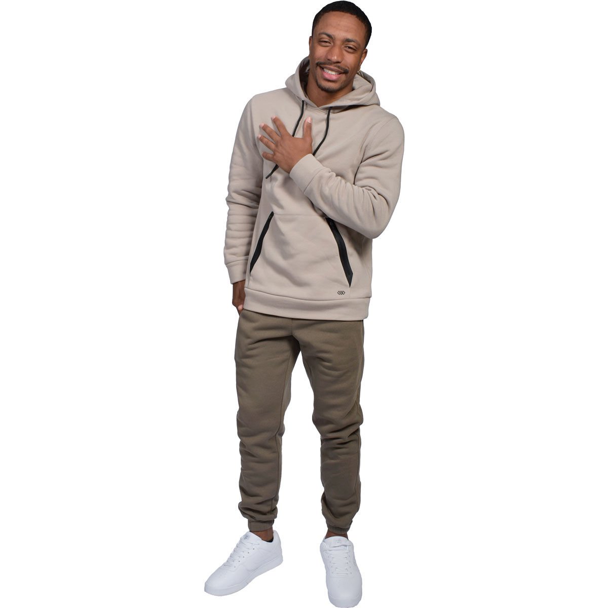 Leg3nd Men's Zip Pocket Pullover Hoodie